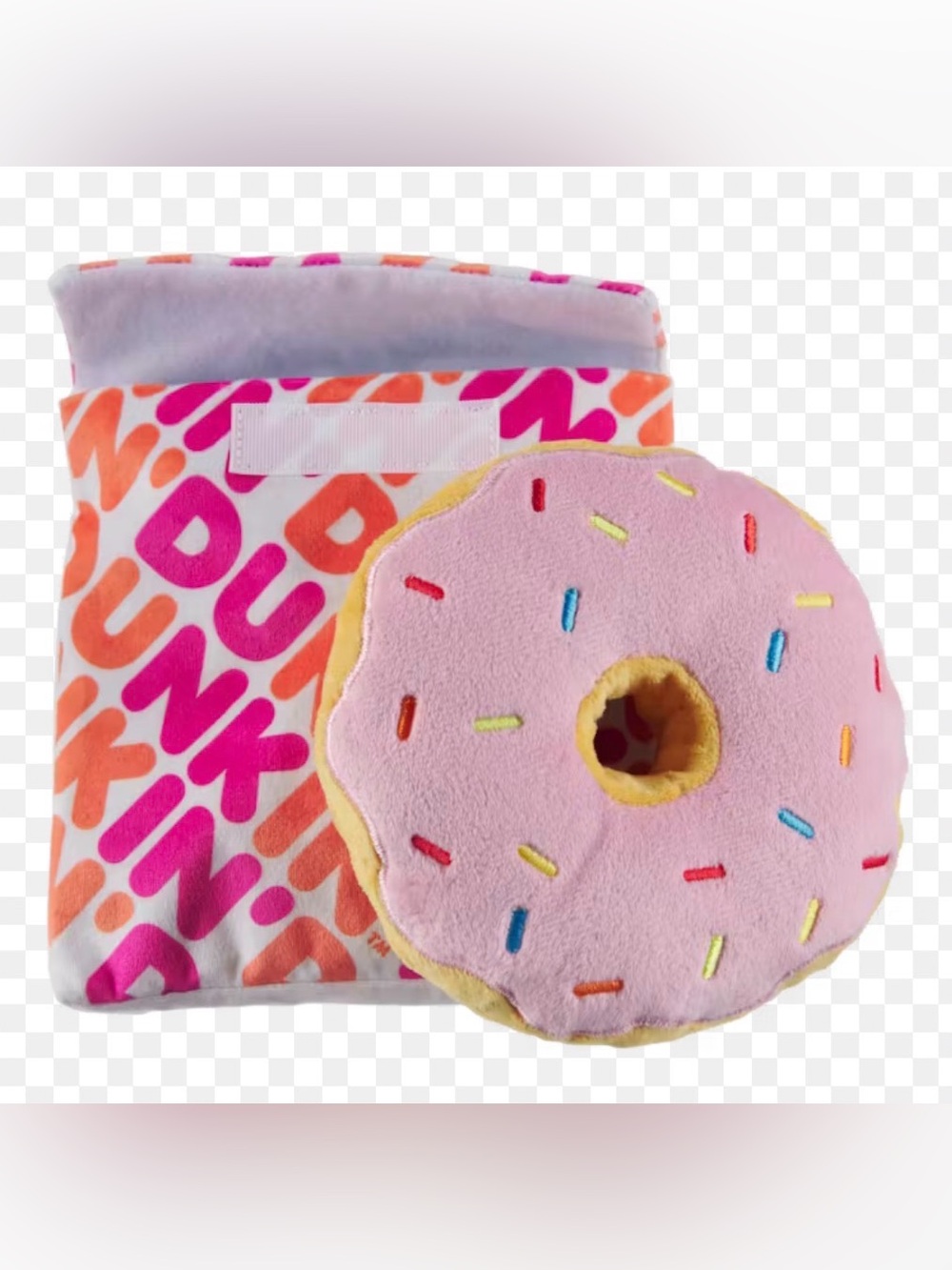 Bark Dunkin' Dog Toy Multi-Part Crinkle Squeakers Hide Treats NWT